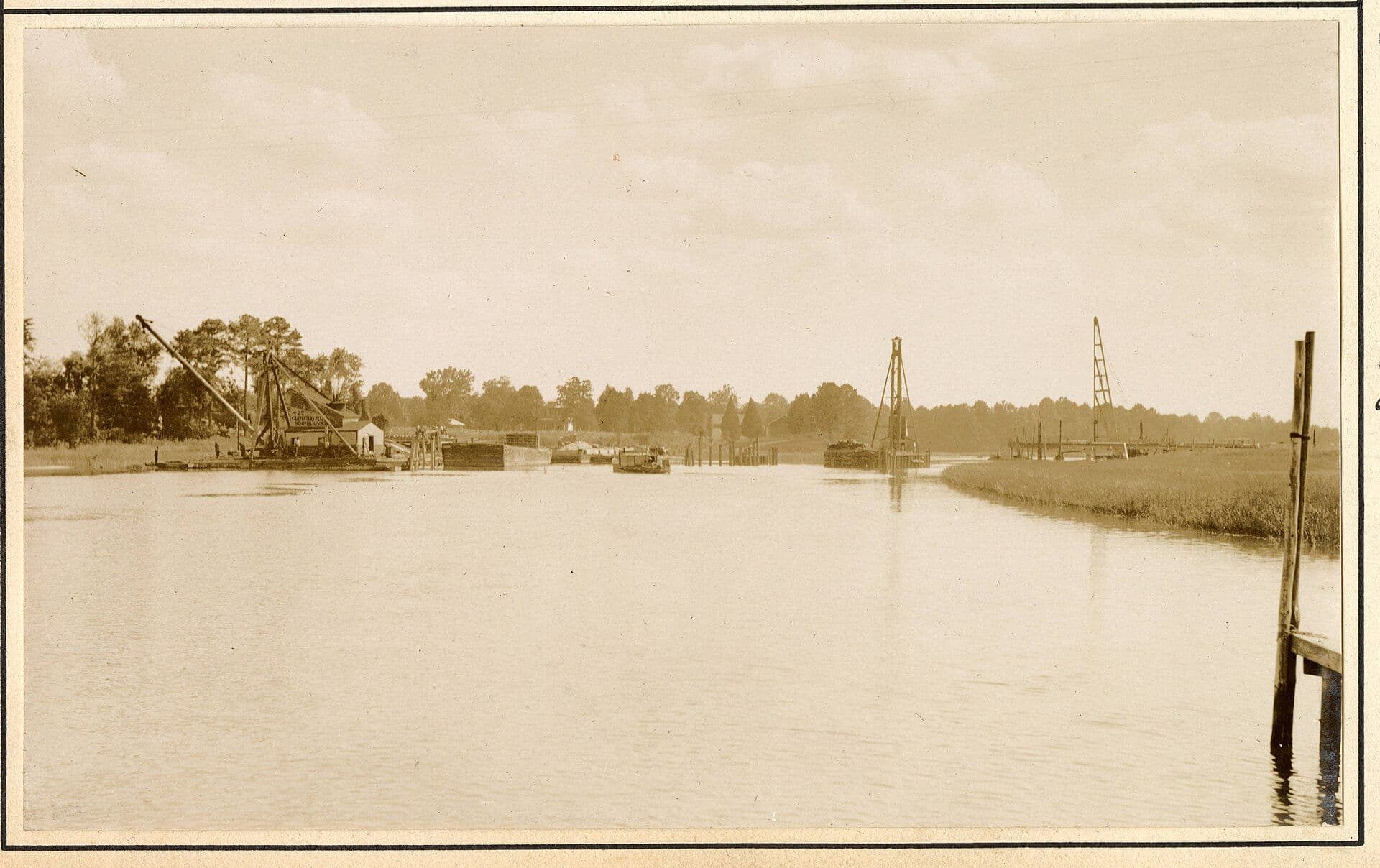 Engineers building a bridge